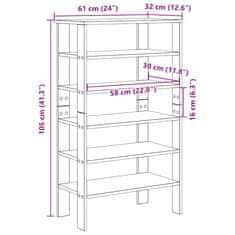 Vidaxl Regal za čevlje črn 61x32x105 cm inženirski les