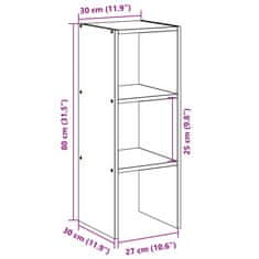 Vidaxl Knjižna omara artisan hrast 30x30x80 cm inženirski les