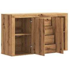 Vidaxl Sideboard artisian hrast 120x36x69 cm konstruiran les