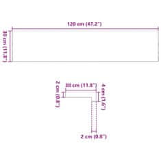 Vidaxl Podloge za stopnice 2 kosa rjave 120x30x2 cm trdna hrastovina