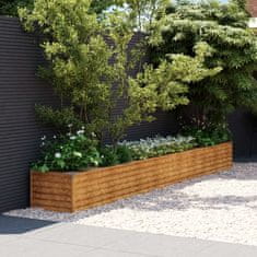 Vidaxl Vrtna visoka greda 386x50x36 cm corten jeklo