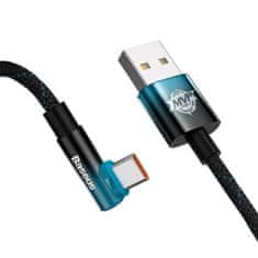 BASEUS Kotni USB - USB-C stranski priključni kabel MVP 2 Koleno 100W PD 5A 1m modra