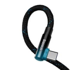 BASEUS Kotni USB - USB-C stranski priključni kabel MVP 2 Koleno 100W PD 5A 1m modra