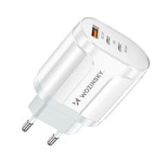 WOZINSKY Mali omrežni polnilnik 2x USB-C PD 1x USB-A QC 60W bela