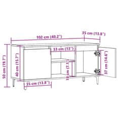 Vidaxl TV omarica artisan hrast 102x35x50 cm inženirski les