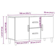 Vidaxl Komoda artisan hrast 100x36x60 cm inženirski les