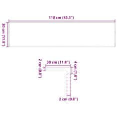 Vidaxl Podloge za stopnice 2 kosa rjave 110x30x2 cm trdna hrastovina