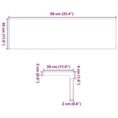 Vidaxl Podloge za stopnice 2 kosa rjave 90x30x2 cm trdna hrastovina