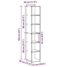 Vidaxl Knjižne omare 2 kosa zložljiva sonoma hrast 30x30x80cm inž. les