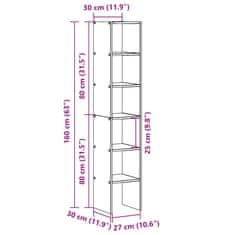 Vidaxl Knjižne omare 2 kosa zložljiva črna 30x30x80 cm inženirski les