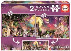 Educa Panorama Fairy Puzzle 2x100 kosov