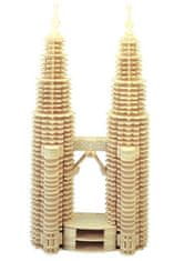 Woodcraft Lesena 3D sestavljanka Petronas Twin Towers