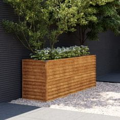 Vidaxl Vrtna visoka greda 196x50x69 cm corten jeklo