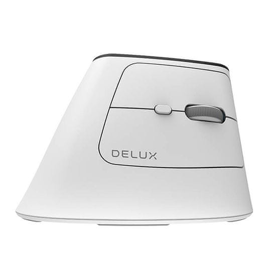 Delux Delux MV6 DB BT+2.4G brezžična navpična miška (bela)