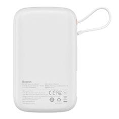 BASEUS Powerbank Baseus Qpow PRO s kablom, USB-C, 2xUSB, 10000mAh, 20W (bela)