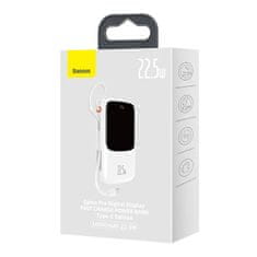 BASEUS Powerbank Baseus Qpow PRO s kablom, 10000 mAh, 22,5 W (bela)