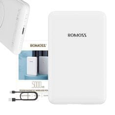 Romoss Powerbank z induktivnim polnjenjem Romoss WS05, 5000 mAh, Magsafe (bela)