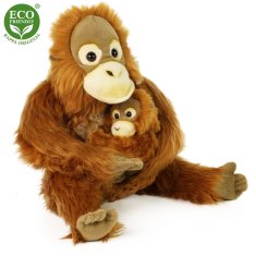 Plišasti orangutan z dojenčkom 28 cm EKOLOŠKO PRIJAZNO