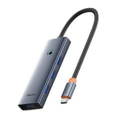 BASEUS Baseus UltraJoy Series Lite 4-portno vozlišče (Type-C na USB3.0*4+Type-C 5V) (sivo)