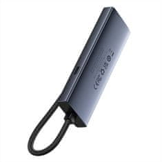 BASEUS Baseus UltraJoy Series Lite 4-portno vozlišče (USB na USB 3.0*4+Type-C 5V) (sivo)