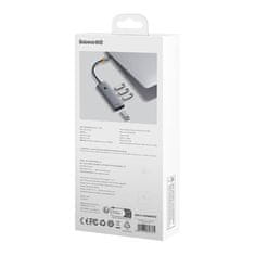 BASEUS Baseus UltraJoy Series Lite 4-portno vozlišče (Type-C na USB3.0*4+Type-C 5V) (sivo)