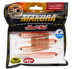 LUCKY JOHN 3D Makora Shad Tail 4" barva 001 6 kosov