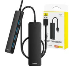 BASEUS Vozlišče 4v1 Baseus UltraJoy Lite USB-A na USB 3.0 50 cm (črno)