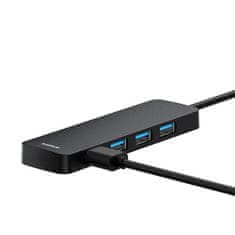 BASEUS Vozlišče 4v1 Baseus UltraJoy Lite USB-A na USB 3.0 50 cm (črno)