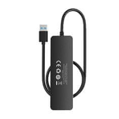 BASEUS Vozlišče 4v1 Baseus UltraJoy Lite USB-A na USB 3.0 50 cm (črno)