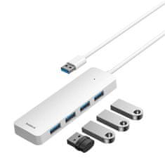 BASEUS Vozlišče 4v1 Baseus UltraJoy Lite USB-A do USB 3.0 1m (belo)