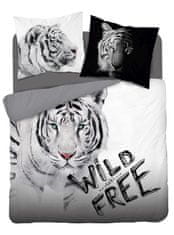 Detexpol Francosko posteljno perilo White Tiger Wild Free Cotton, 220/200, 2x70/80 cm