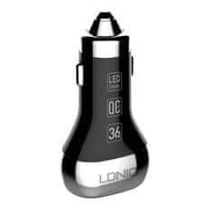 LDNIO LDNIO C2, 2x USB, QC 3.0, LED, 36W (czarna)