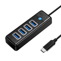 Orico Adapter Hub USB-C do 4x USB 3.0 Orico, 5 Gbps, 0,15 m (czarny)