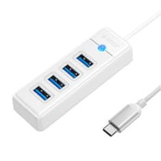 Orico Adapter Hub USB-C do 4x USB 3.0 Orico, 5 Gb/s, 0,15 m (beli)