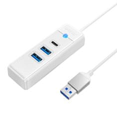 Orico Adapter Hub USB do 2x USB 3.0 + USB-C Orico, 5 Gb/s, 0,15 m (beli)