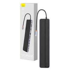 BASEUS Vozlišče 11v1 Baseus EliteJoy Gen2 serije USB-C na 3xUSB 3.0 + USB 2.0 + USB-C PD + USB-C + RJ45 + HDMI + jack 3,5 mm + SD/TF (siva)