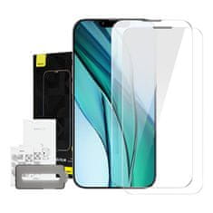 BASEUS Baseus Crystal Kaljeno steklo Odporno na prah 0,3 mm za iPhone 14 Plus/13 Pro Max (2 kosa)