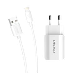 DUDAO DUDAO EU STENSKI POLNILEC 2X USB 5V/2.4A + BELI LIGHTNING KABEL (A2EU + LIGHTNING WHITE)