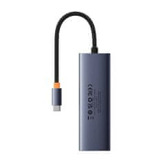 BASEUS Vozlišče 4v1 Baseus UltraJoy USB-C do 3x USB 3.0 + RJ45 (vesoljsko siva)