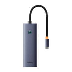 BASEUS Vozlišče 4v1 Baseus UltraJoy USB-C do 3x USB 3.0 + RJ45 (vesoljsko siva)