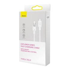 BASEUS Kabel za hitro polnjenje Baseus USB-C na Lightning Explorer Series 1m, 20W (bel)