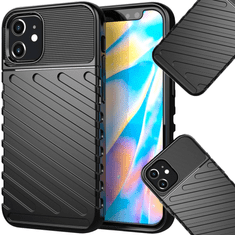 HURTEL THUNDER CASE, UPOGLJIVA OKLEPNA TORBICA, OVITEK ZA IPHONE 12 MINI, ČRNA