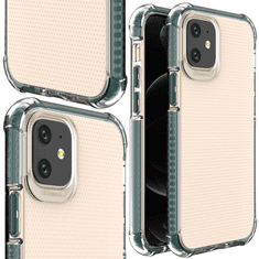 HURTEL ARMOUR OVITEK IZ GELA SPRING ARMOR S PISANIM OKVIRJEM ZA IPHONE 12 MINI TEMNO ZELENE BARVE