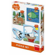 Dino Živali: kje živijo 3-5 baby puzzle