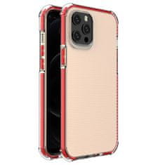 HURTEL ARMOUR OVITEK IZ GELA SPRING ARMOR S PISANIM OKVIRJEM ZA IPHONE 12 PRO MAX, RDEČ