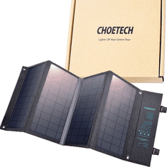 Choetech ZLOŽLJIVI SOLARNI FOTOVOLTAIČNI SOLARNI POLNILNIK CHOETECH 36 W QUICK CHARGE POWER DELIVERY USB / USB TYPE C (94 X 36 CM) SIV (SC006)