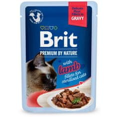 Brit Premium Cat Delicate Fillets in Gravy with Lamb for Sterilised 85 g - NOVO