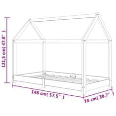 Vidaxl Otroški posteljni okvir iz trdne borovine 70x140 cm