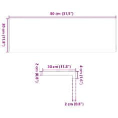 Vidaxl Podloge za stopnice 2 kosa rjave 80x30x2 cm trdna hrastovina