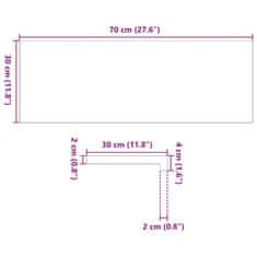 Vidaxl Podloge za stopnice 4 kosi rjave 70x30x2 cm trdna hrastovina